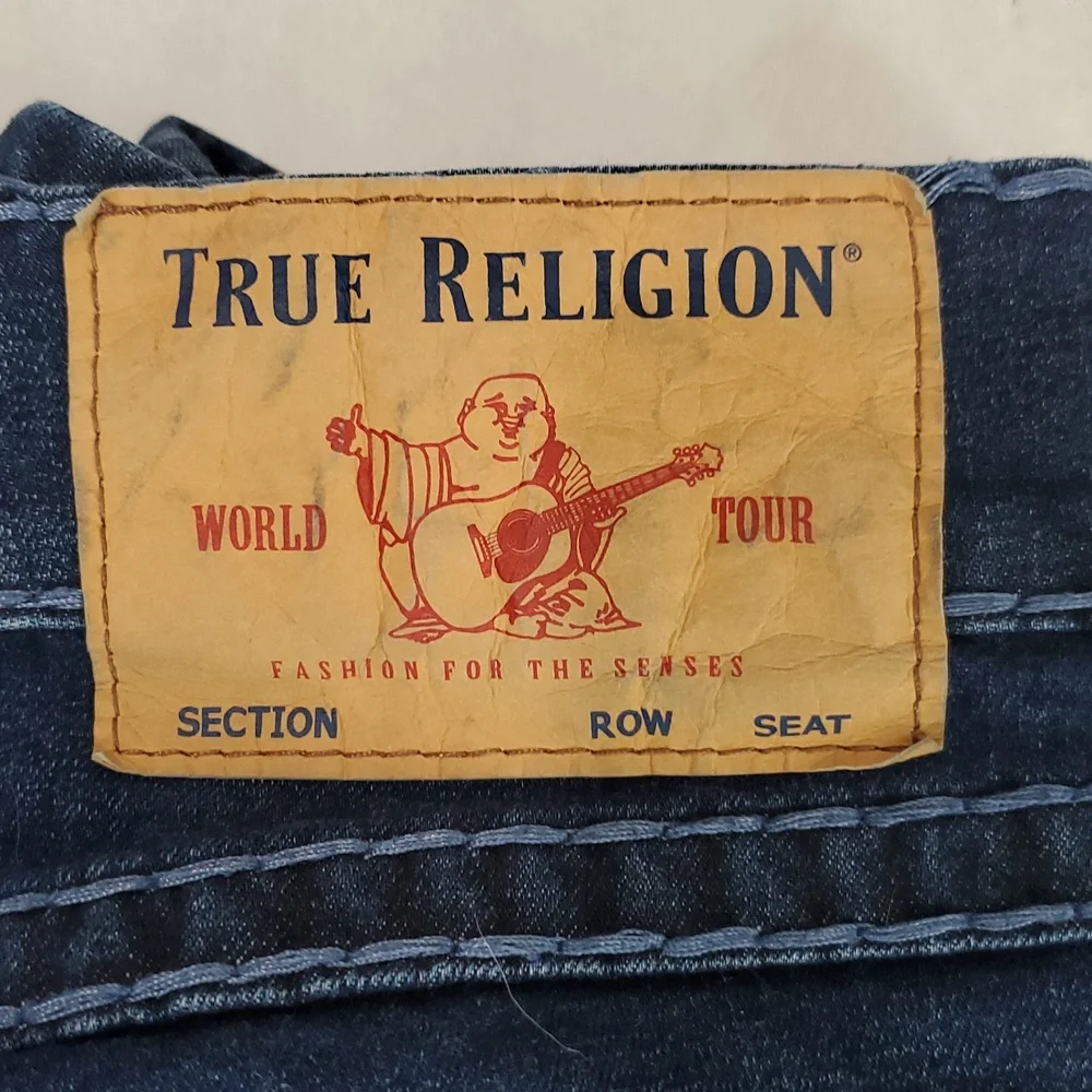True Religion Mens Rocco Super T Relaxed Skinny W/Flap Pockets Jeans Size 33 - Picture 13 of 16